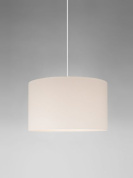 подвесной светильник с цилиндрическим плафоном из белой ткани