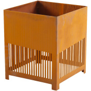 настольная лампа из древесины и рифлёной стали