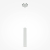 подвесной цилиндрический светильник серебристого цвета