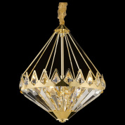 подвесная люстра с конусным каркасом и подвесками в форме кристаллов