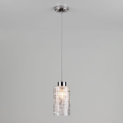 одноламповый подвесной светильник с прозрачным цилиндрическим стеклянным плафоном