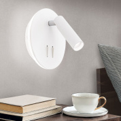 настенный спот с поворотным цилиндрическим корпусом в белом цвете