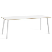 прямоугольный стол жемчужно-белый на четырёхножной деревянной основе