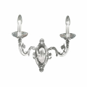 настенный светильник с двумя плафонами в виде свечей хромированный