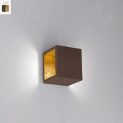 CUBO-110CIFO27K Icone Cubò CUBO PARETE/SOFFITTO 8,5W 220V 2700K CIOCCOLATO-FOGLIA ORO Накладной потолочный или настенный светильник