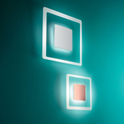 настенный светильник квадратный с декоративной вставкой под медь