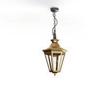подвесной фонарь латунного цвета с прозрачным плафоном