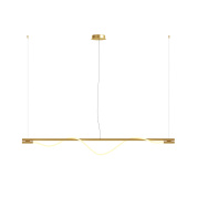 подвесной светильник золотого цвета с двумя вытянутыми элементами на тросах