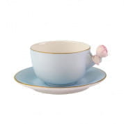 Marie-antoinette blue & pink tea cup & saucer чашка, Villari