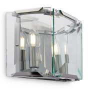 настенный светильник с хромированным корпусом и стеклянными панелями