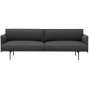 27028-163 Muuto Outline диван трехместный тканевый серый алюминий