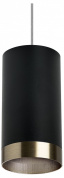 подвесной светильник цилиндрической формы черный с золотым акцентом