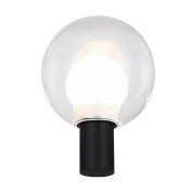 потолочный плафон с шарообразным стеклянным плафоном на черном основании