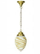 Small Mosaic Bead Oval Hanging Lantern Light подвесной светильник FOS Lighting Papita-Moti-S-HL1