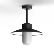 потолочный светильник с металлическим плафоном черного цвета