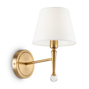 настенный светильник с белым абажуром и латунным основанием