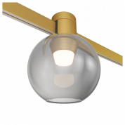 потолочный накладной светильник с прозрачным стеклянным плафоном и латунным основанием для магнитной трековой системы FARM