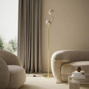 напольный светильник с двумя сферическими плафонами из латуни