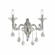 настенный светильник с подвесными кристаллами хром