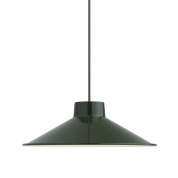 подвесной светильник конической формы темно зеленый d36 см