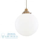 GENTRY OPAL GLASS GLOBE PENDANT LIGHT 30 Подвесной светильник ручной работы прямого света Mullan Lighting MLP307ANTBRS