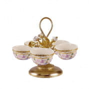 Taormina multicolor & gold small pistachios holder - 5 bowls чаша, Villari