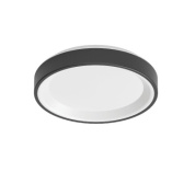 потолочный светильник круглой формы в чёрном корпусе с матовым стеклом