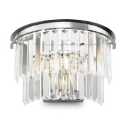 настенный светильник с хрустальными подвесами и хромированной основой