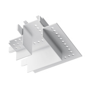 угловой крепеж белого цвета для встроенной магнитной трековой системы Radity 23mm