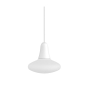 подвесной светильник с гладким овальным корпусом белого цвета