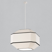 подвесная люстра с текстильным плафоном, белая