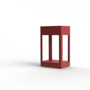 садовый светильник из алюминия красного цвета с прямоугольным корпусом