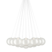 дизайнерская люстра для современной гостиной с сатинированными белыми элементами