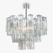 подвесная люстра с объемными кристаллическими модулями в геометрической форме