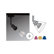 настенный светильник с направленным плафоном черного цвета для однофазного трека