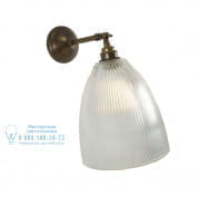 HALE PRISMATIC RAILWAY GLASS WALL LIGHT Настенный светильник прямого света ручной работы Mullan Lighting MLWL172ANTBRS