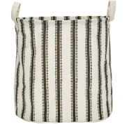 текстильная корзина для хранения с ручками и полосатым узором