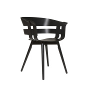 2370-1008 Wick Design House Stockholm Деревянный обеденный стул чёрного цвета с резной спинкой