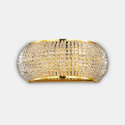 настенное бра с золотистым основанием и декоративной кристаллической отделкой