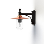 настенный светильник с медным отражателем и чёрным основанием