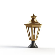 садовый столбик бронзового оттенка с прозрачным плафоном