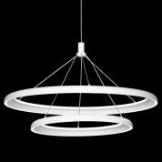 двухуровневая подвесная люстра с кольцами разного диаметра