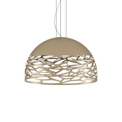 подвесной светильник бежевый с металлическим ажурным плафоном