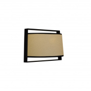 настенный светильник с текстильным абажуром бежевого оттенка и рамой из металла