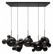 подвесной светильник с шестью черными стеклянными шарами
