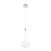 подвесной светильник с тремя прозрачными плафонами на тросах