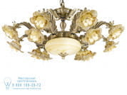 BELINDA Старинная латунная люстра с янтарным стеклом Possoni Illuminazione 560/8+4+2