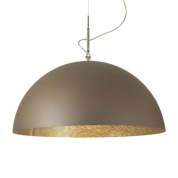 подвесной светильник полусферический с бронзовым куполом и светлым внутренним отражателем