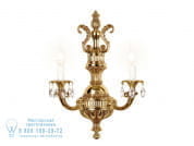 Victoria Настенный светильник Antique Brass с кристаллами Schoeler Possoni Illuminazione 1975/A2-SH