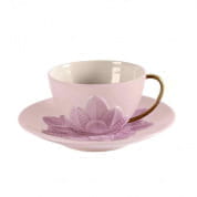 Peacock lilac & gold tea cup & saucer чашка, Villari